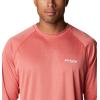 imageColumbia Mens Terminal Tackle PFG Triangle Long Sleeve ShirtRed Hibiscus HeatherWhite Logo