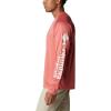 imageColumbia Mens Terminal Tackle PFG Triangle Long Sleeve ShirtRed Hibiscus HeatherWhite Logo