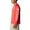 imageColumbia Mens Terminal Tackle PFG Triangle Long Sleeve ShirtRed HibiscusWhite Logo