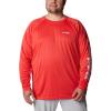 imageColumbia Mens Terminal Tackle PFG Triangle Long Sleeve ShirtRed HibiscusWhite Logo