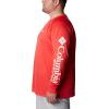 imageColumbia Mens Terminal Tackle PFG Triangle Long Sleeve ShirtRed HibiscusWhite Logo