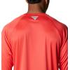 imageColumbia Mens Terminal Tackle PFG Triangle Long Sleeve ShirtRed HibiscusWhite Logo