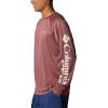 imageColumbia Mens Terminal Tackle PFG Triangle Long Sleeve ShirtRed Jasper HeatherWhite Logo
