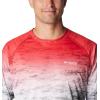 imageColumbia Mens Terminal Tackle PFG Triangle Long Sleeve ShirtRed Spark Deepsea Fade