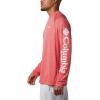 imageColumbia Mens Terminal Tackle PFG Triangle Long Sleeve ShirtRed Spark HeatherWhite Logo