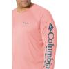 imageColumbia Mens Terminal Tackle PFG Triangle Long Sleeve ShirtSalmon HeatherAegean Blue Logo
