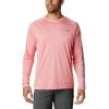 imageColumbia Mens Terminal Tackle PFG Triangle Long Sleeve ShirtSalmon HeatherAegean Blue Logo