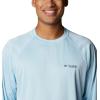 imageColumbia Mens Terminal Tackle PFG Triangle Long Sleeve ShirtSpring Blue HeatherCarbon Logo