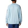 imageColumbia Mens Terminal Tackle PFG Triangle Long Sleeve ShirtSpring Blue HeatherCarbon Logo