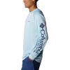 imageColumbia Mens Terminal Tackle PFG Triangle Long Sleeve ShirtSpring Blue HeatherCarbon Logo