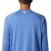 imageColumbia Mens Terminal Tackle PFG Triangle Long Sleeve ShirtVivid Blue HeatherBright Nectar Logo