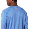 imageColumbia Mens Terminal Tackle PFG Triangle Long Sleeve ShirtVivid Blue HeatherWinter Green Logo