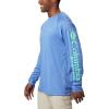 imageColumbia Mens Terminal Tackle PFG Triangle Long Sleeve ShirtVivid Blue HeatherWinter Green Logo
