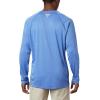 imageColumbia Mens Terminal Tackle PFG Triangle Long Sleeve ShirtVivid Blue HeatherWinter Green Logo