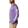 imageColumbia Mens Terminal Tackle PFG Triangle Long Sleeve ShirtVivid Purple HeatherWhite Logo