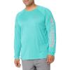 Bright Aqua Heather/Salmon Logo