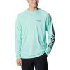 Mint Cay Heather/Collegiate Navy Logo