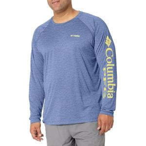 imageColumbia Mens Terminal Tackle PFG Triangle Long Sleeve ShirtCarbon HeatherSunlit Logo