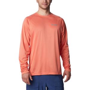 imageColumbia Mens Terminal Tackle PFG Triangle Long Sleeve ShirtCorange HeatherOcean Teal Logo