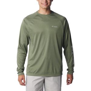 imageColumbia Mens Terminal Tackle PFG Triangle Long Sleeve ShirtCypress HeatherCool Grey Logo