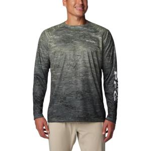 imageColumbia Mens Terminal Tackle PFG Triangle Long Sleeve ShirtCypressDigiscale Fade