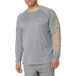 imageColumbia Mens Terminal Tackle PFG Triangle Long Sleeve ShirtPond HeatherKoi Logo
