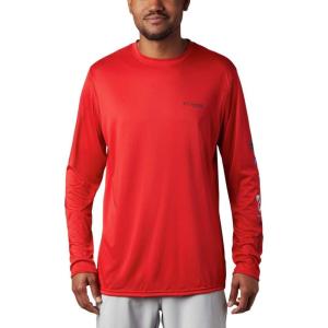 imageColumbia Mens Terminal Tackle PFG Triangle Long Sleeve ShirtRed SparkAmericana Digi Camo