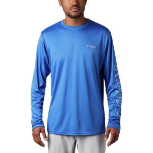 imageColumbia Mens Terminal Tackle PFG Triangle Long Sleeve ShirtVivid BlueVivid Blue Inside Out Camo