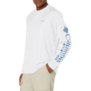 imageColumbia Mens Terminal Tackle PFG Triangle Long Sleeve ShirtWhiteHarbor Blue Realtree Mako