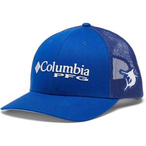 imageColumbia Womens PFG Logo Mesh Ball CapHigh CrownBlue MacawWhiteMarlin