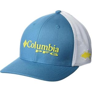 imageColumbia Womens PFG Logo Mesh Ball CapHigh CrownDeep MarineLaser Lemon
