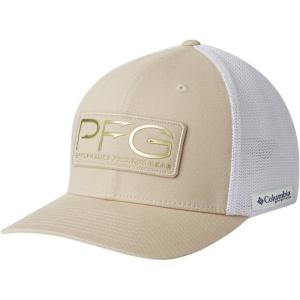 imageColumbia Womens PFG Logo Mesh Ball CapHigh CrownFossilGold