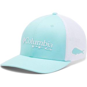 imageColumbia Womens PFG Logo Mesh Ball CapHigh CrownGulf Stream  White  Dorado