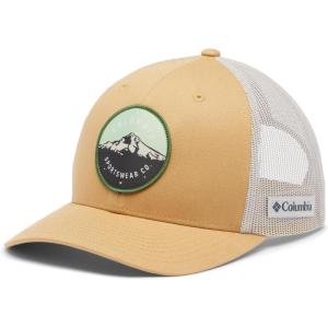imageColumbia Womens PFG Logo Mesh Ball CapHigh CrownLight CamelDark StoneMt Hood Circle