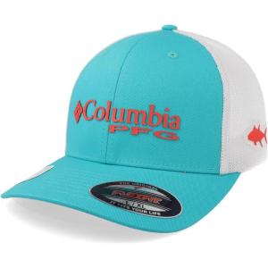 imageColumbia Womens PFG Logo Mesh Ball CapHigh CrownOcean TealCorange