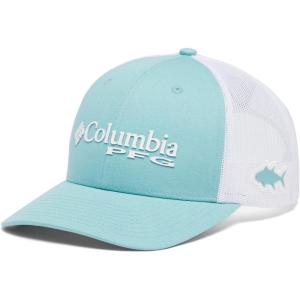 imageColumbia Womens PFG Logo Mesh Ball CapHigh CrownSea WaveWhite