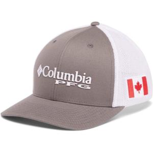 imageColumbia Womens PFG Logo Mesh Ball CapHigh CrownTitanium  Canada Flag
