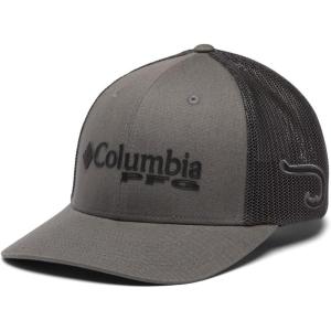 imageColumbia Womens PFG Logo Mesh Ball CapHigh CrownTitaniumBlackHook