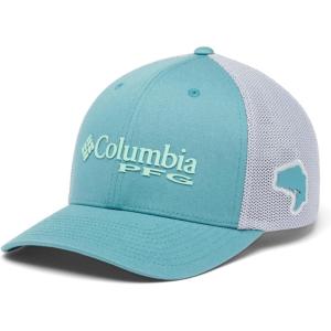 imageColumbia Womens PFG Logo Mesh Ball CapHigh CrownTranquil TealCool Grey