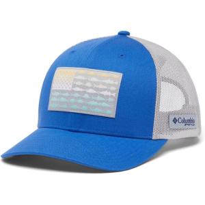 imageColumbia Womens PFG Logo Mesh Ball CapHigh CrownVivid BlueCool Grey