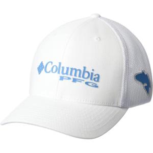 imageColumbia Womens PFG Logo Mesh Ball CapHigh CrownWhiteRiptide