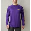 imageColumbia Mens CLG Terminal Tackle Ls ShirtLsu  Vivid Purple  Collegiate Yellow