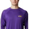 imageColumbia Mens CLG Terminal Tackle Ls ShirtLsu  Vivid Purple  Collegiate Yellow