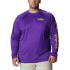 imageColumbia Mens CLG Terminal Tackle Ls ShirtLsu  Vivid Purple  Collegiate Yellow