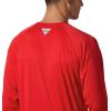 imageColumbia Mens CLG Terminal Tackle Ls ShirtUga  Bright Red  White