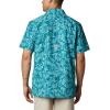 imageColumbia Mens Super Slack Tide Camp ShirtAegean Blue Flatslam Tropical Print