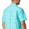 imageColumbia Mens Super Slack Tide Camp ShirtBright Aqua Marlin Palms Print