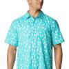 imageColumbia Mens Super Slack Tide Camp ShirtBright Aqua Marlin Palms Print