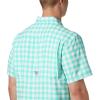 imageColumbia Mens Super Slack Tide Camp ShirtBright Aqua Palaka Plaid