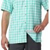 imageColumbia Mens Super Slack Tide Camp ShirtBright Aqua Palaka Plaid